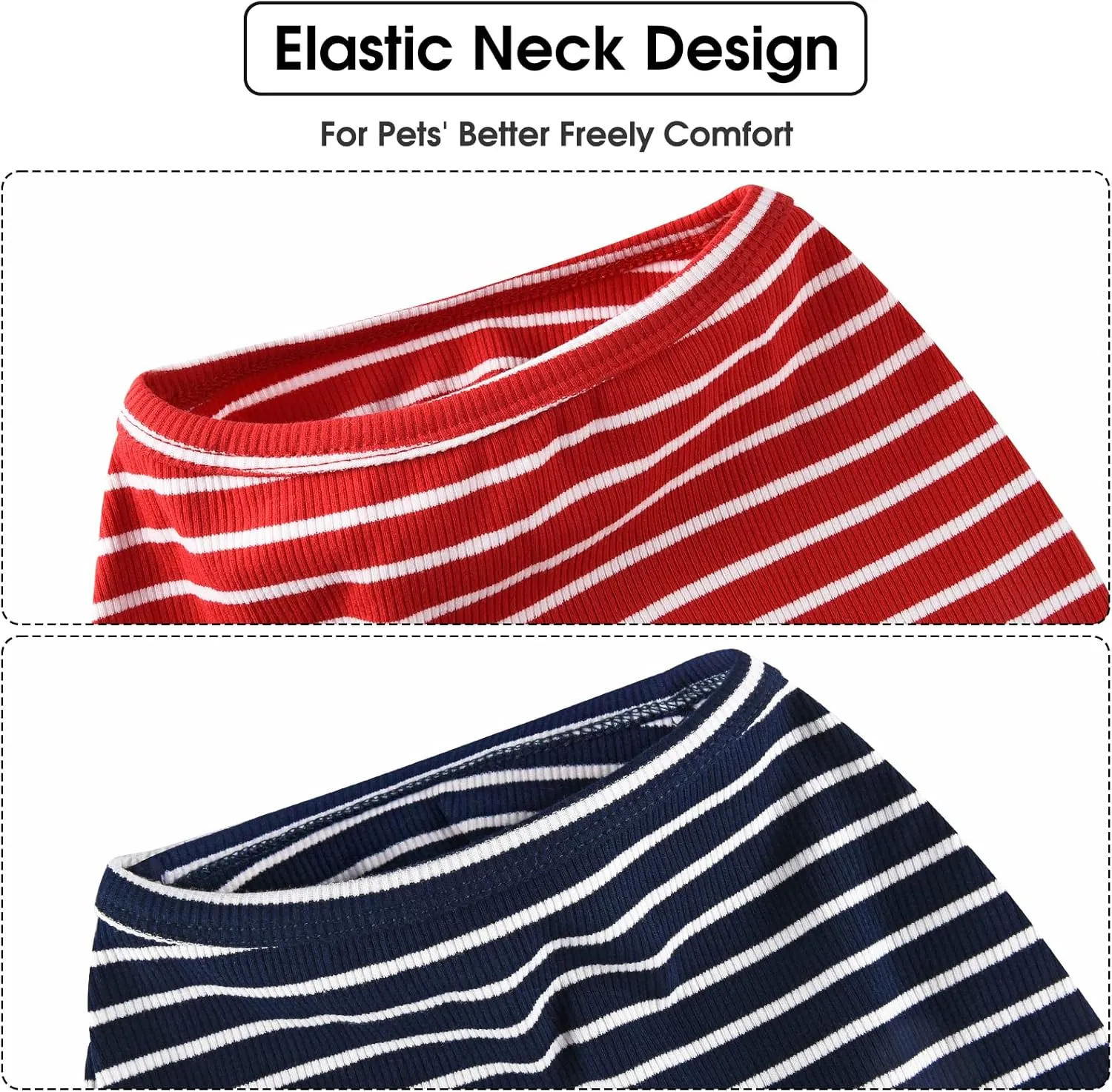 Koneseve Dog Shirt Vest Lightweight Stretchy Dog T-Shirts Soft Cool Sleeveless Stripe Vests Breathable Clothes for Puppy Kitty Cats Small Medium Large Dogs 2 Pack Red   Blue [ 3XL ]