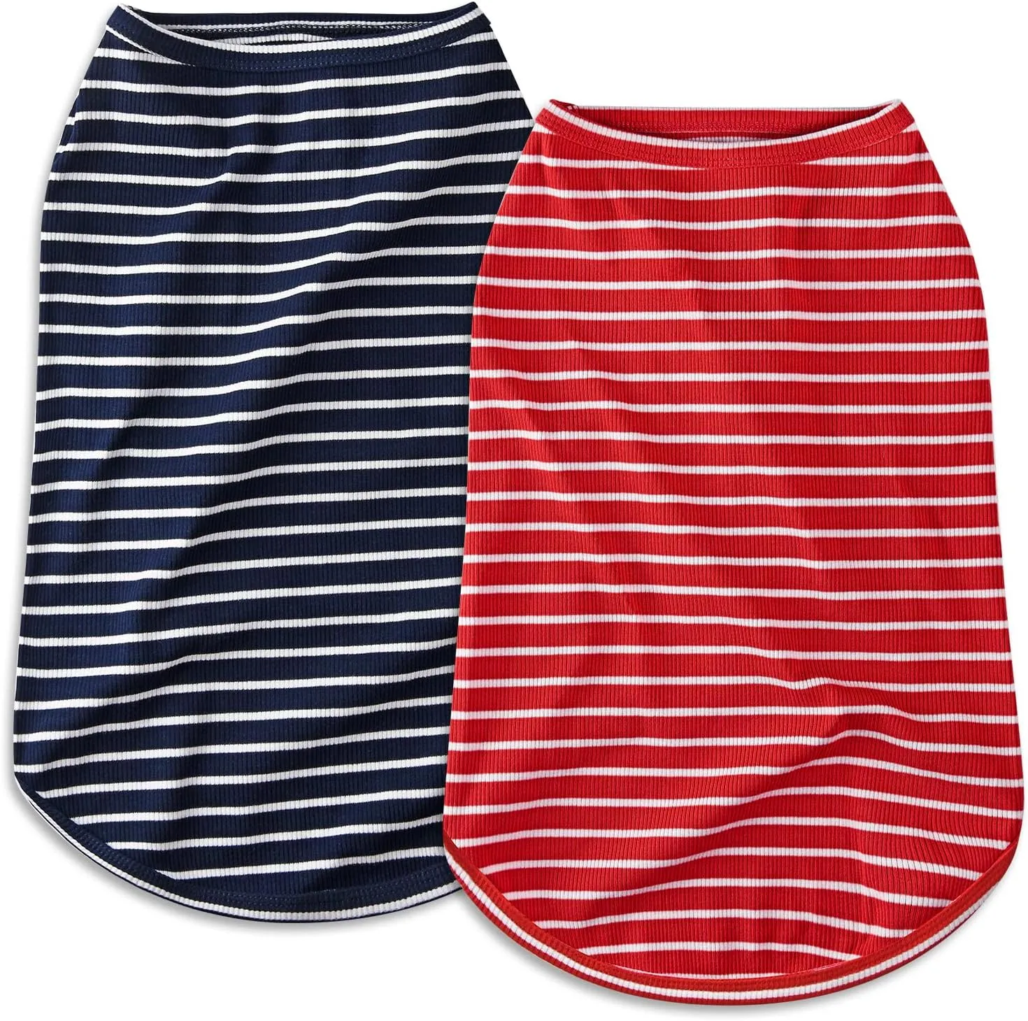 Koneseve Dog Shirt Vest Lightweight Stretchy Dog T-Shirts Soft Cool Sleeveless Stripe Vests Breathable Clothes for Puppy Kitty Cats Small Medium Large Dogs 2 Pack Red   Blue [ 3XL ]