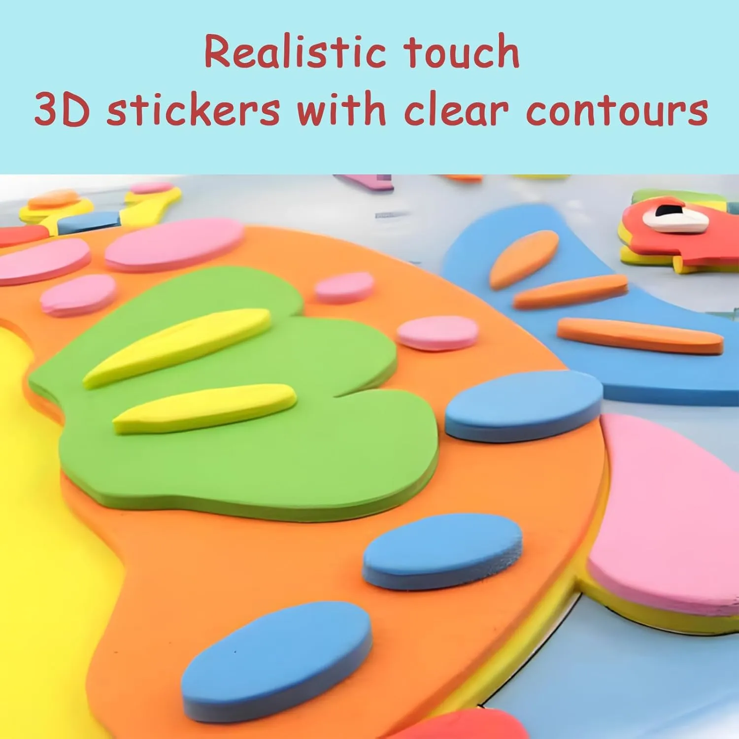 #L CGQ Style 16pcs 3D EVA Foam Sticker Puzzle – Parent-Child DIY Cartoon Animal Educational Toys (11.5"x8.2" Large) – Boost Kids' Spatial Skills & Family Fun!