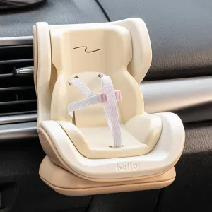 Labubu Compatible Car Safety Seat Model – OB11 Doll Display Stand for Vehicle or Desktop Decoration, Collectible Toy Accessories (Yellow)