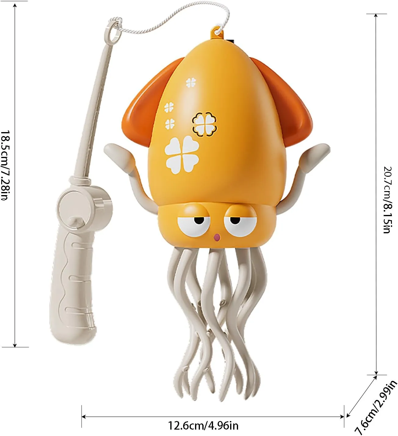 LACHTER Electric Crawling Octopus Toy with LED Lights & Music, Smart Obstacle Avoidance, Dancing Octopus Toy，Interactive Auto-Dance Octopus for Gifts, Toddlers, Indoor Fun（Yellow