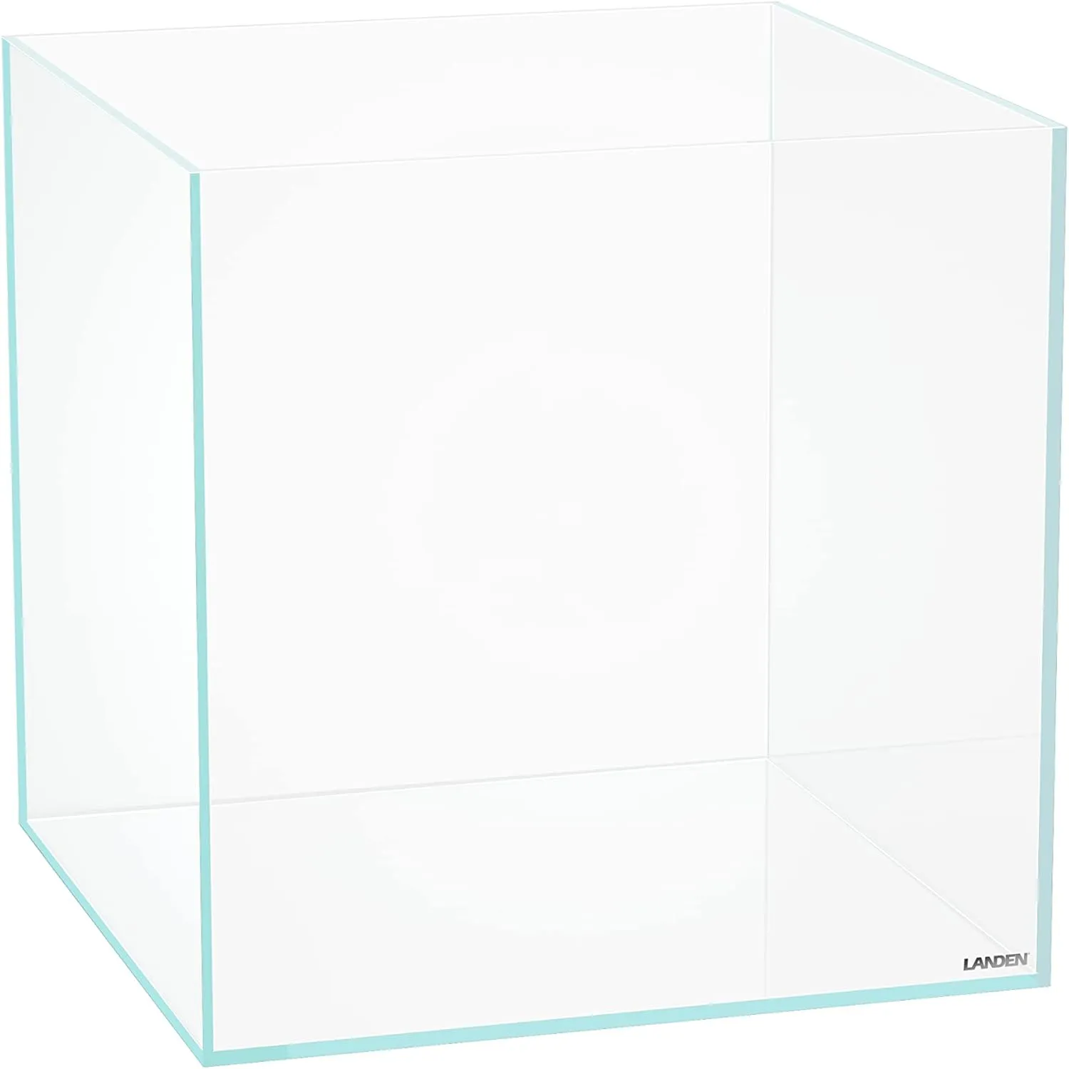 LANDEN 36C 11.5 Gallon Cube Rimless Low Iron Aquarium Tank,W14.2×D14.2×H14.2 in(36x36x36cm) 5mm Thickness with Nano Foam Leveling Mat Included