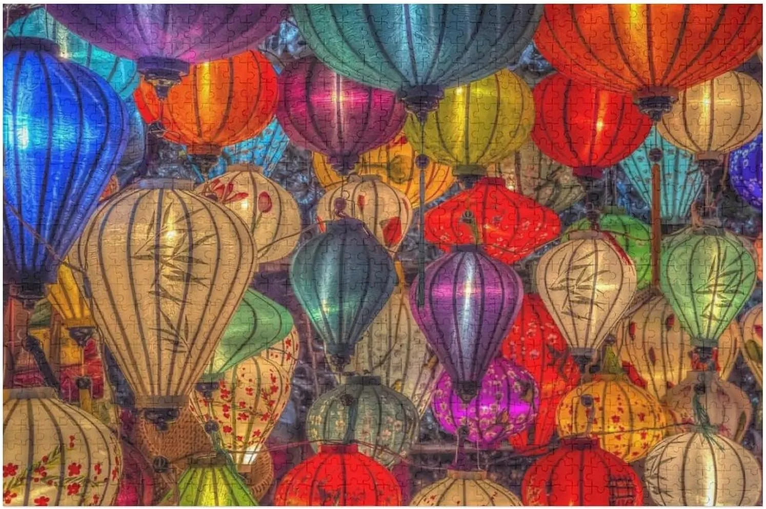 Lanterns in Hoi an City Vietnam Floating Lights Puzzle for Adults and Kids Difficult 500 Piece Jigsaw Puzzle Toy Fun Quarantine Gift Interactive Brain Teaser Challenge for Game Night 20.5x15 Inch