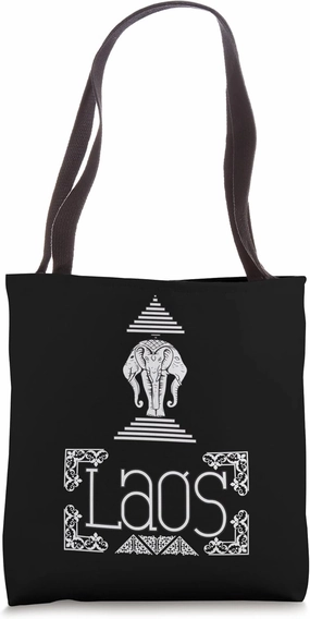 Laos Lao Laotian Proud Wild Elephants Former National Flag Tote Bag