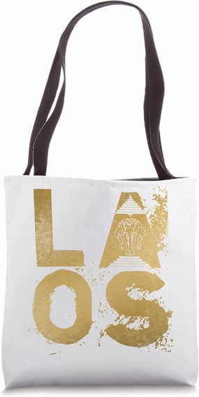 Laos Lao Laotian Proud Wild Elephants Former National Flag Tote Bag