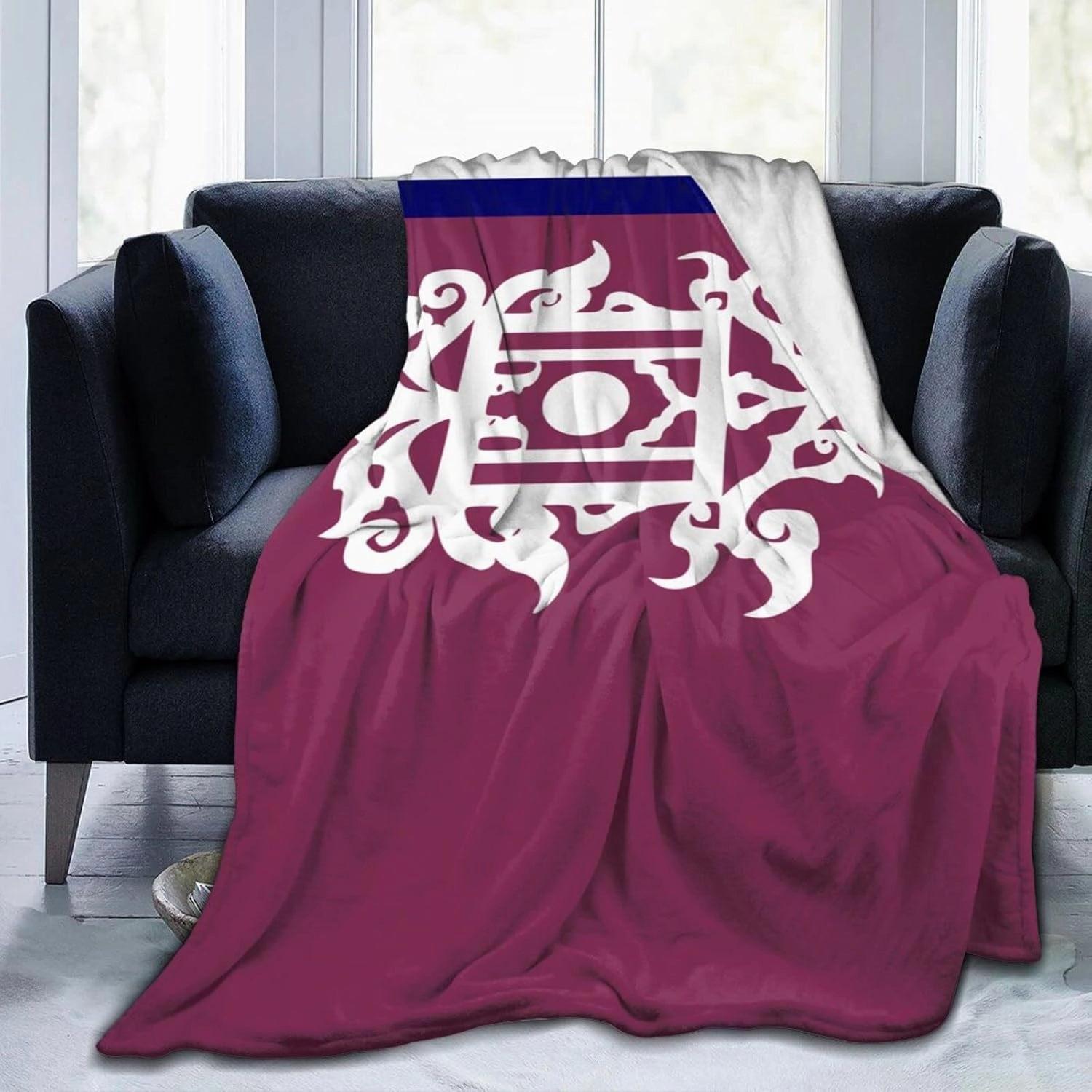 Late 19th Century Flag of Sulu Throw Blanket 50"x40" Soft Cozy Lightweight Blanket Fuzzy Blanket for Couch Bed Sofa