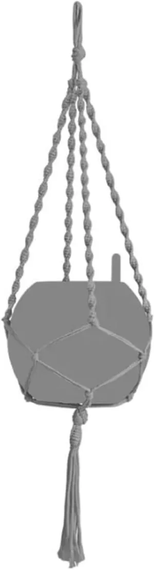 Lechuza Macrame Cotton Boho 90 Hanging Basket Grey 13933