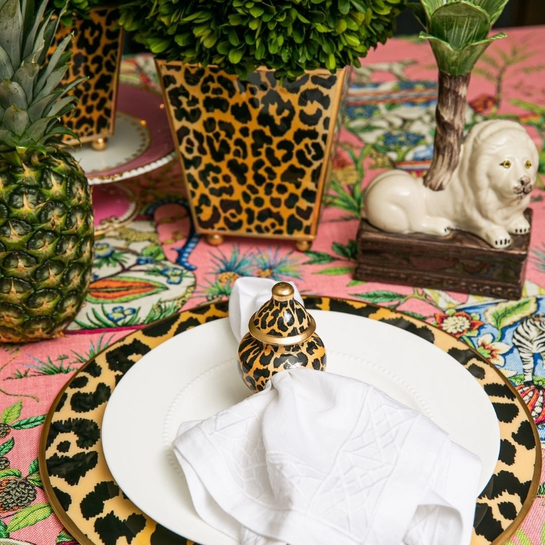 Leopard Spots Ginger Jar Enameled Napkin Ring (4 Pack)