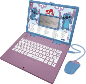 Lexibook, Disney Stitch Educational Computer Bilingual French/Dutch Children's Toy with 124 Activities for Learning, Fun and Piano, Blue, JC598Di10