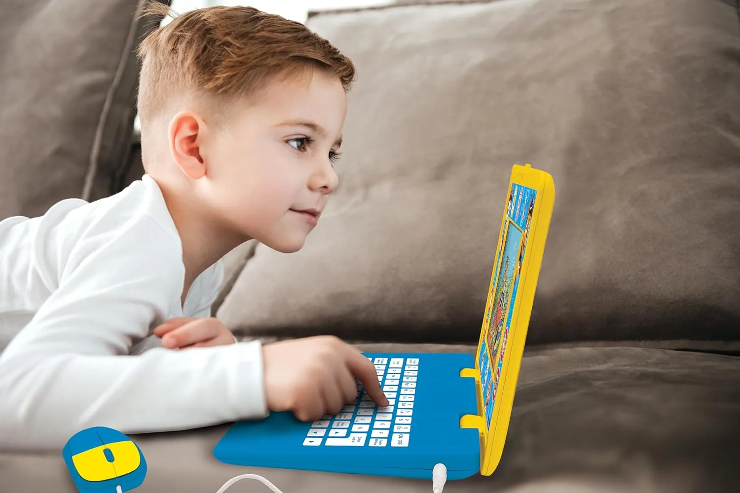 LEXiBOOK - Paw Patrol - Bilingual and Educational Laptop English/Spanish - Toy for Children, 170 Activities to Learn, Play Games and Music, Large Screen - JC599PAi2, Blue / Yellow