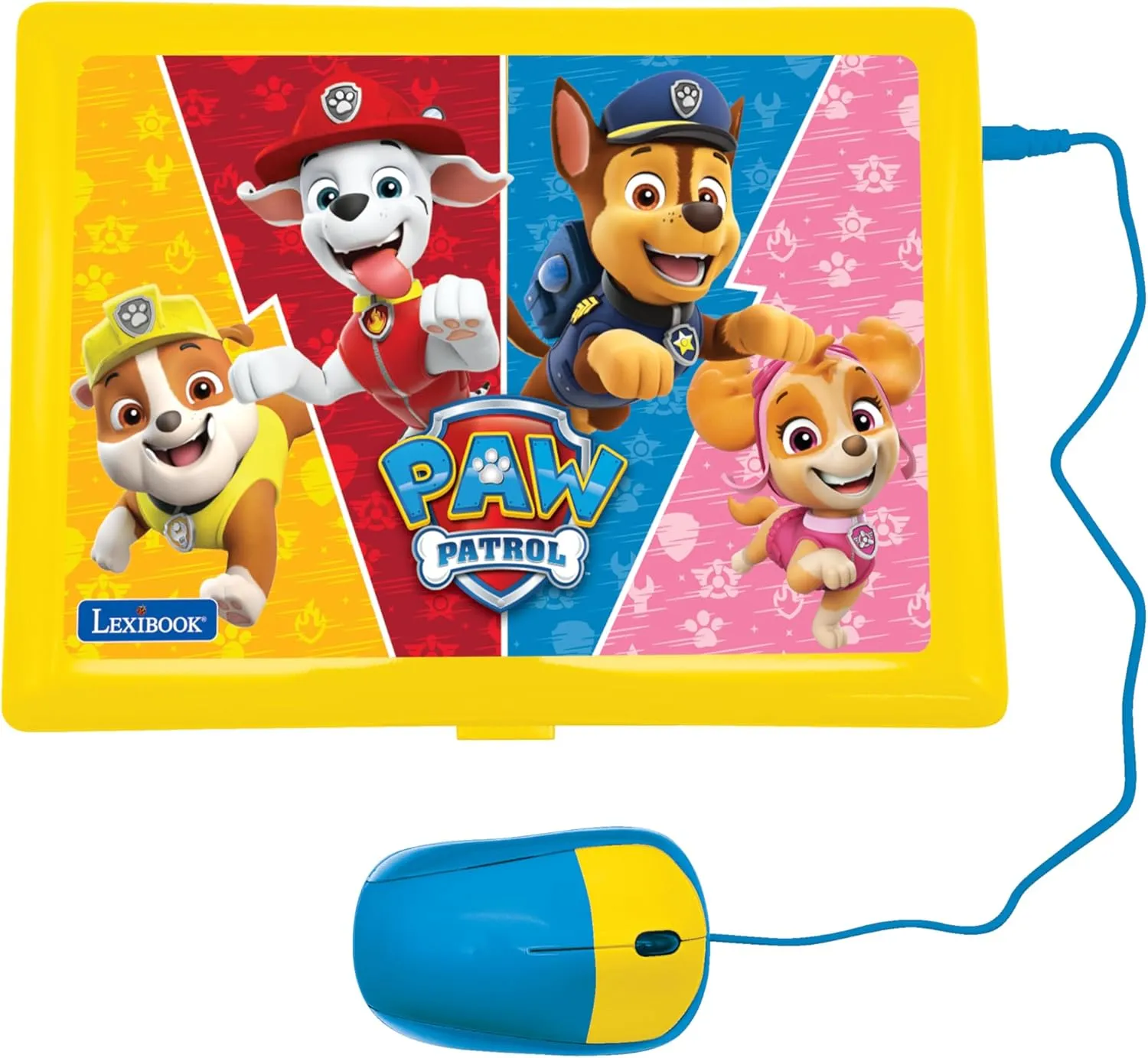 LEXiBOOK - Paw Patrol - Bilingual and Educational Laptop English/Spanish - Toy for Children, 170 Activities to Learn, Play Games and Music, Large Screen - JC599PAi2, Blue / Yellow