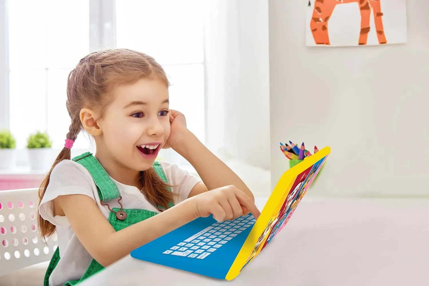 LEXiBOOK - Paw Patrol - Bilingual and Educational Laptop English/Spanish - Toy for Children, 170 Activities to Learn, Play Games and Music, Large Screen - JC599PAi2, Blue / Yellow