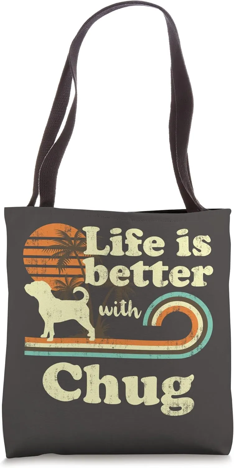 Life Better Chug Vintage Dog Mom Dad Tote Bag
