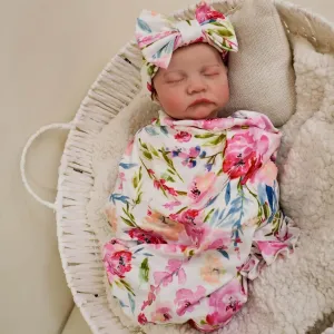 Lifelike Reborn Baby Dolls Girl Full Body Silicone 19 Inch Vinyl Sleeping Newborn Girl Doll Washable Baby Dolls Real Life Babies Look Real Reborn Baby Doll Toy with Accessories for Kids Ages 3 