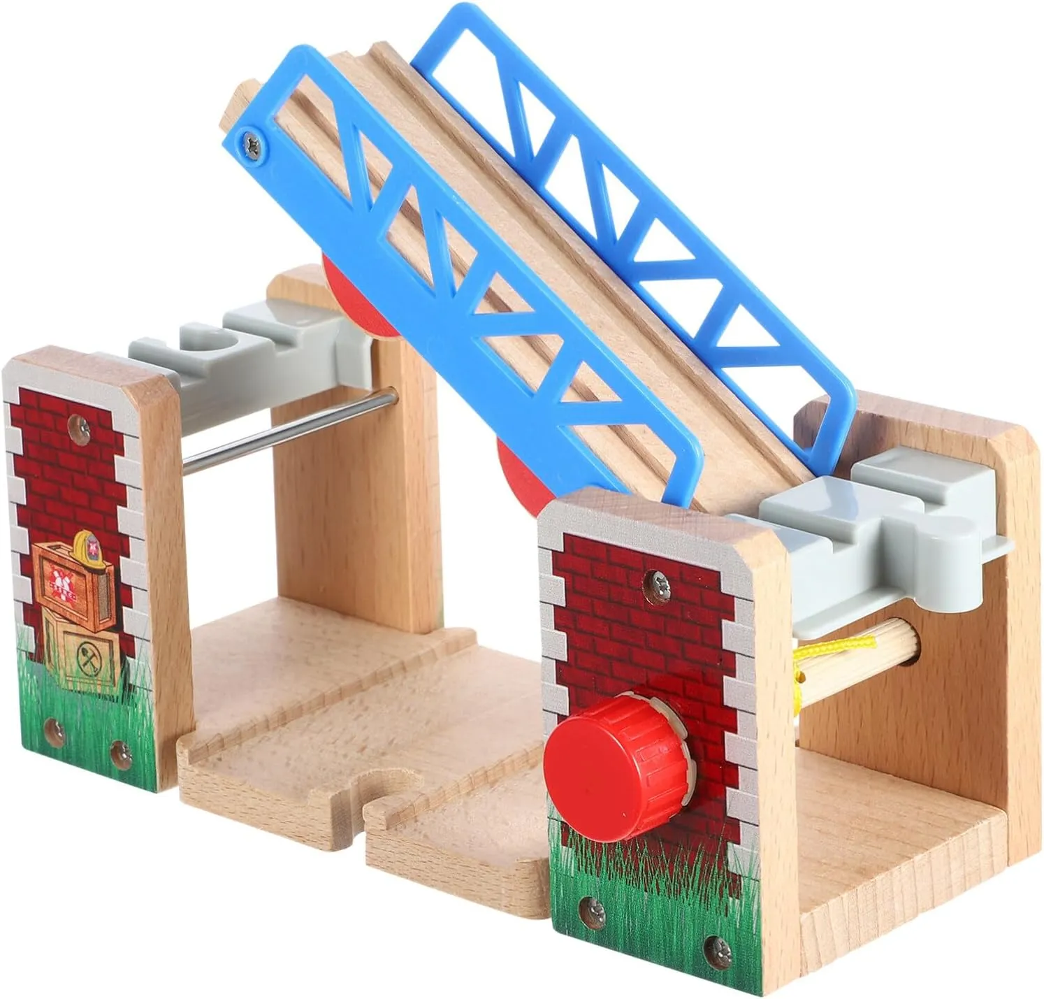 Lifting Bridge for Train Tracks Wooden Railway Toy Boys and Girls Playset Track Scene