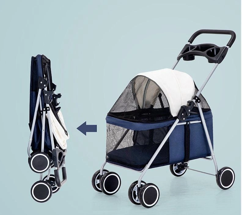 Lightweight Folding Pet Stroller for Cats, Dogs & Rabbits