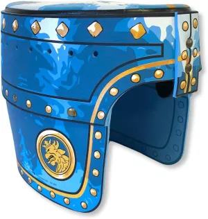 Liontouch Noble Knight Helmet, Blue | Medieval Pretend Play Toy in Foam for Children with Golden Lion Theme | Battle Armor for Dress Up & Costumes for Kids & Toddlers