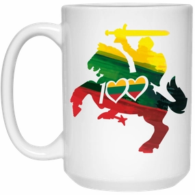 Lithuanian Knight 100 - 15 oz. White Ceramic Mug