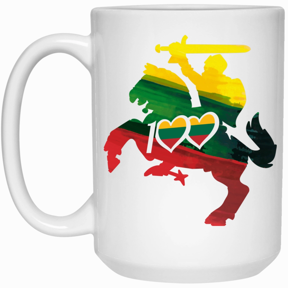 Lithuanian Knight 100 - 15 oz. White Ceramic Mug