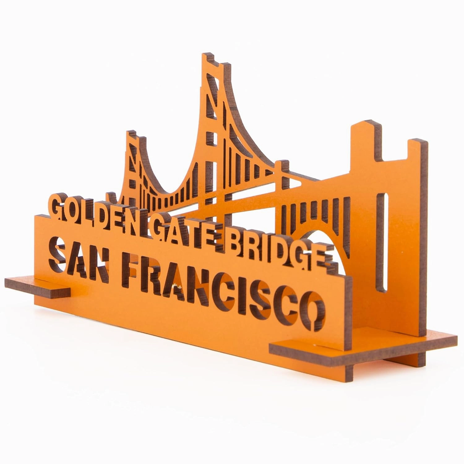 Little & Wood: Woodlet: Medium - Golden Gate Bridge - Orange, 3D Wooden Kit-Set, Landmark Construction Puzzle, Pop Build Fun, Easy Assembly, Ages 6 
