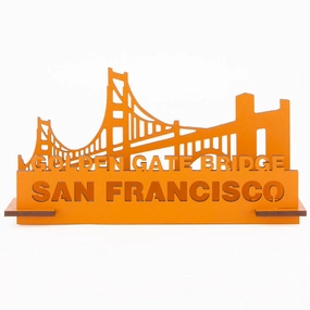 Little & Wood: Woodlet: Medium - Golden Gate Bridge - Orange, 3D Wooden Kit-Set, Landmark Construction Puzzle, Pop Build Fun, Easy Assembly, Ages 6 