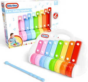 Lollipop Little Tikes 2 in 1 Rolling Xylophone Toy for Toddlers, Spin to Play Different Tunes - Toddler Music Fun Includes Xylophone Mallet Xylophone for Toddlers 1-3