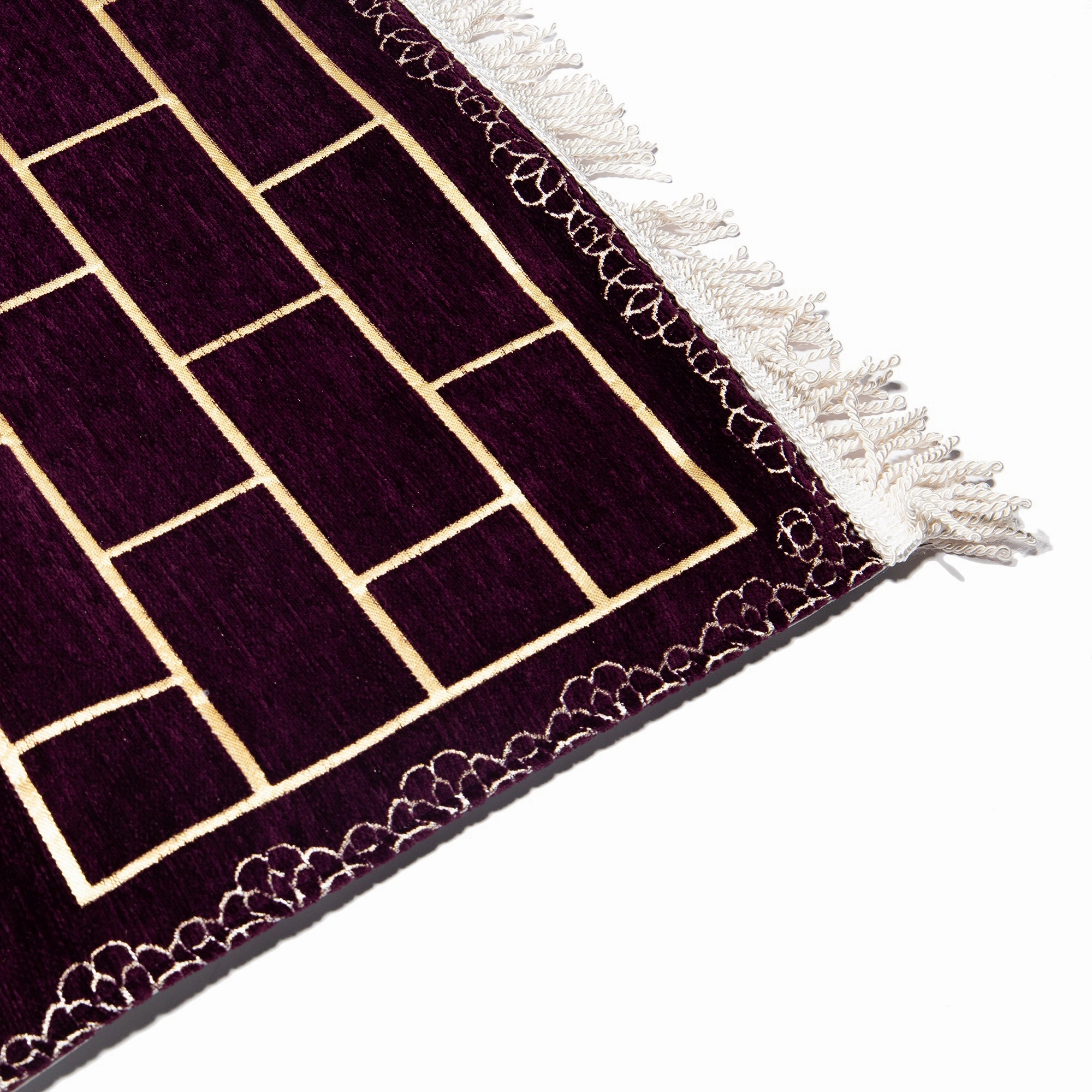 Luxury Extra Padded Salah Prayer Mat With Zip - Arch - Beige