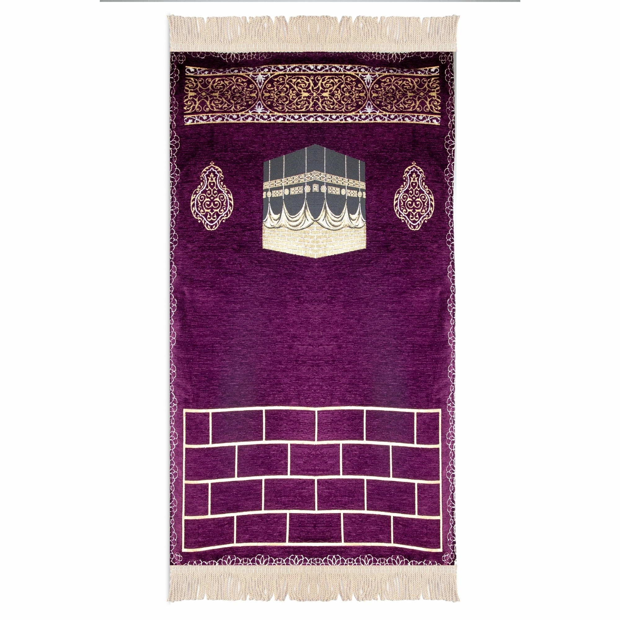Luxury Extra Padded Salah Prayer Mat With Zip - Arch - Beige