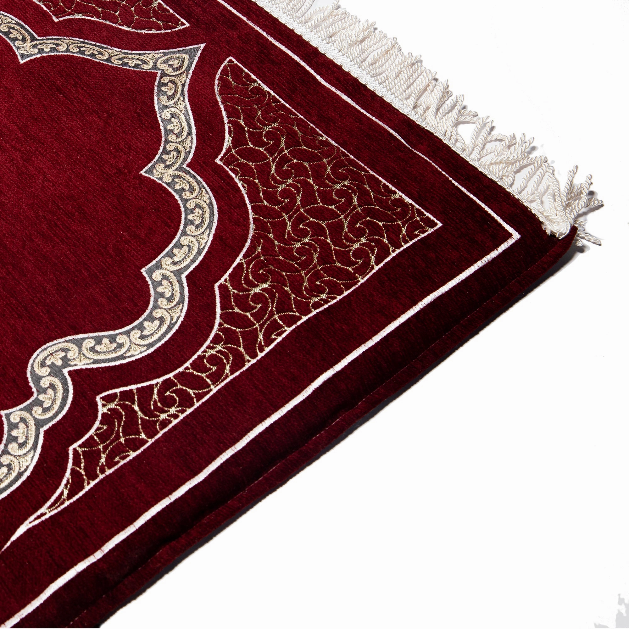 Luxury Extra Padded Salah Prayer Mat With Zip - Arch - Beige