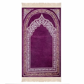 Luxury Padded Salah Prayer Mat - Arch - Purple