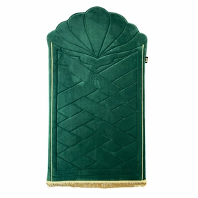 Luxury Padded Tulip Salah Prayer Mat - Green