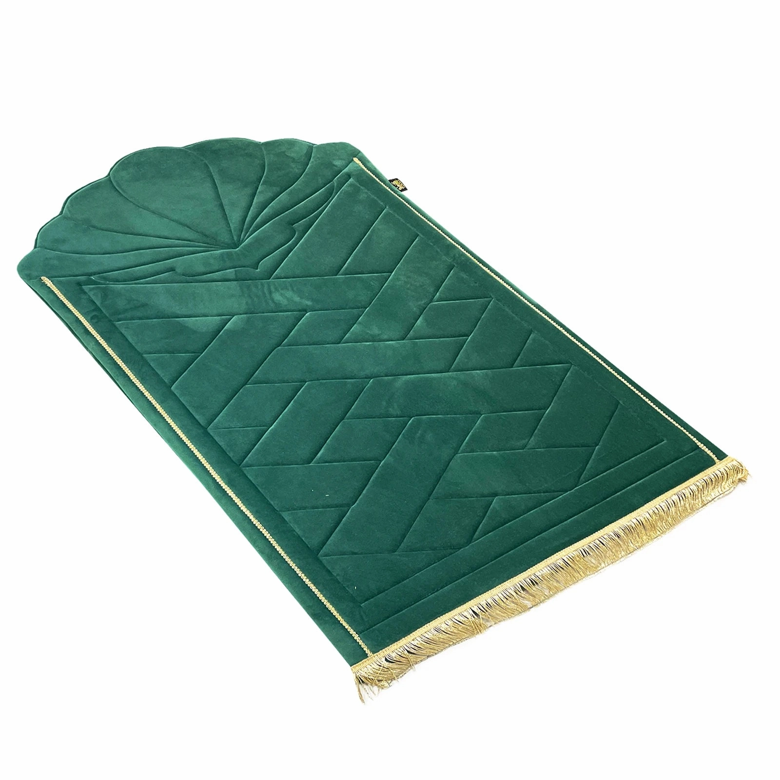 Luxury Padded Tulip Salah Prayer Mat - Green
