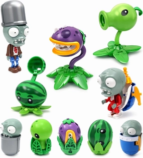 Maikerry Plants vs Zombies Action Figures Set - Assembled Toys Gift Game Fan Party Birthday Gifts Zombie PVZ Toys Figurines for Boys Girls