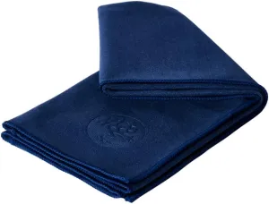 Manduka eQua Yoga Hand Towel - Quick Drying Microfiber, Lightweight, Yoga Accessories Easy for Travel, 16 Inch (40cm), Midnight Blue