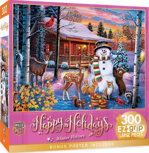 MasterPieces 300 Piece EZ Grip Christmas Jigsaw Puzzle - Winter Visitors - 18"x24"