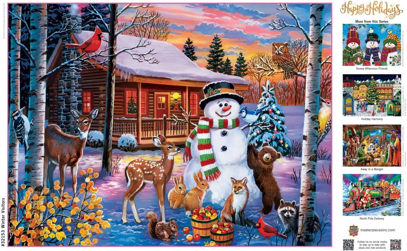 MasterPieces 300 Piece EZ Grip Christmas Jigsaw Puzzle - Winter Visitors - 18"x24"