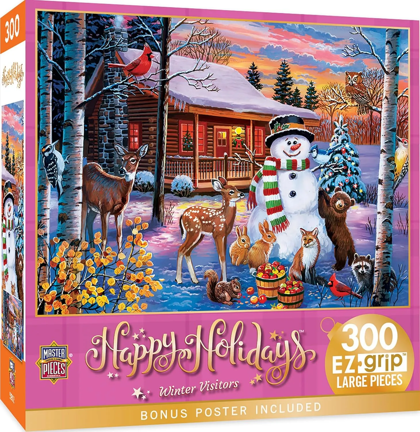 MasterPieces 300 Piece EZ Grip Christmas Jigsaw Puzzle - Winter Visitors - 18"x24"