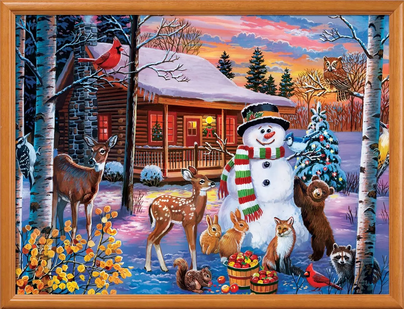 MasterPieces 300 Piece EZ Grip Christmas Jigsaw Puzzle - Winter Visitors - 18"x24"