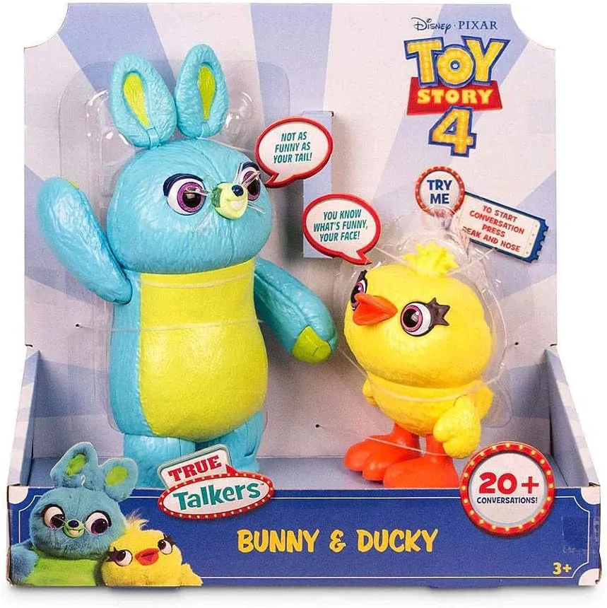 Mattel Disney Pixar's Toy Story Ducky and Bunny 2-Pack in Movie-inspired Relative Scale Interactive, Talking, for Ages 4 Years Old and Up