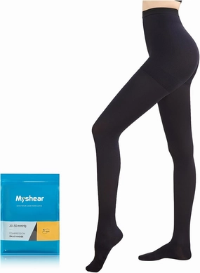 Medical Compression Pantyhose for Women Men, 20-30 mmHg Graduated Compression Tights, Closed Toe Compression Stockings, Support Hose, High Waist Compression Leggings for Varicose Veins, Edema