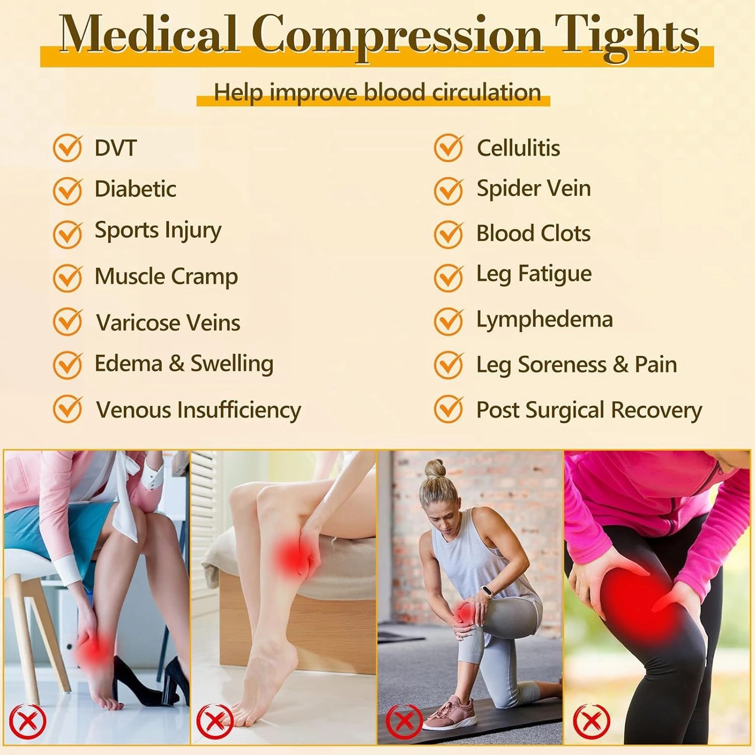 Medical Compression Pantyhose for Women Men, 20-30 mmHg Graduated Compression Tights, Closed Toe Compression Stockings, Support Hose, High Waist Compression Leggings for Varicose Veins, Edema