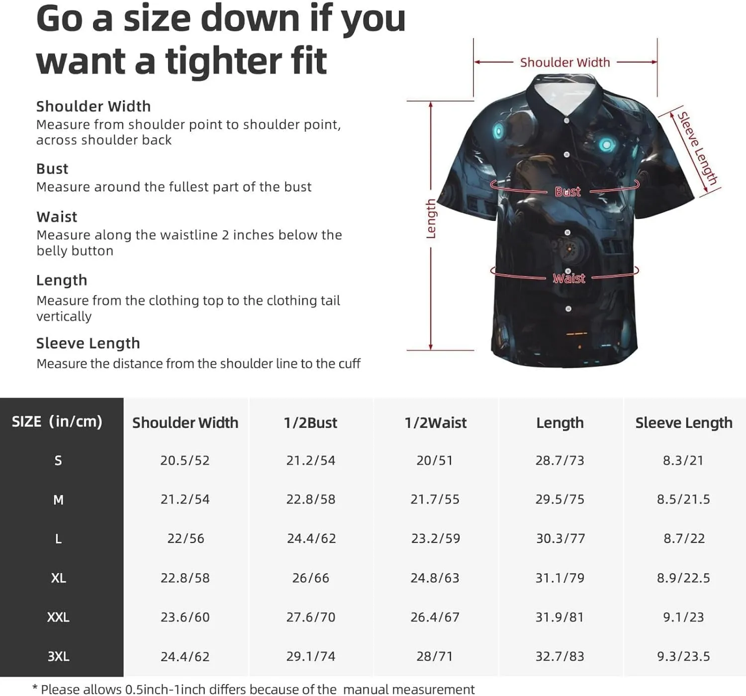 Men's Hawaiian Shirt Future Robot Short Sleeve Button Down Tropical Holiday Beach Vacation Shirt