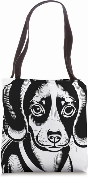 Mesmerizing Dachshund Monochrome Depiction Tote Bag