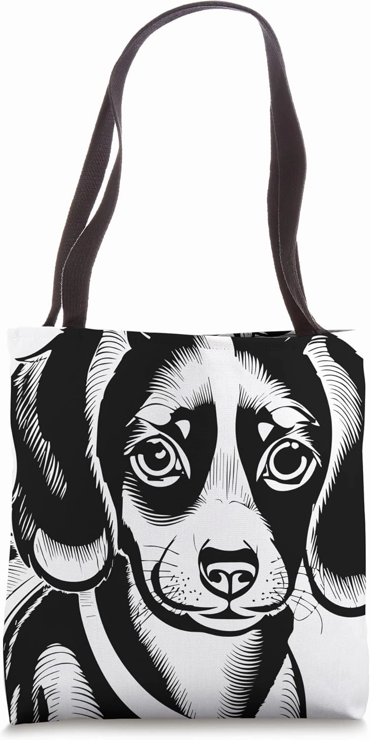 Mesmerizing Dachshund Monochrome Depiction Tote Bag