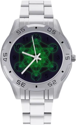 Metatrons Cube Simple Stainless Steel Band Business Watch Dress Wrist Unique Luxury Work Casual Waterproof Watches