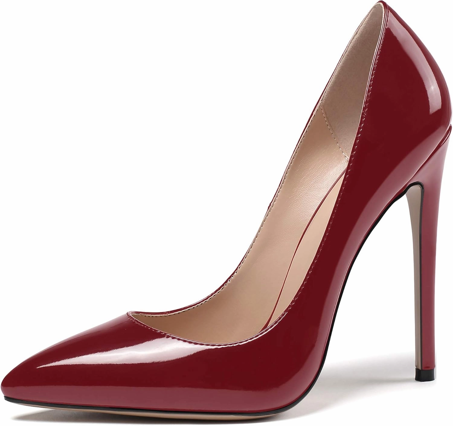 Mettesally Women's High Heel Pumps Pointed Toe Stiletto Heels Slip On Office Party Dress Shoes