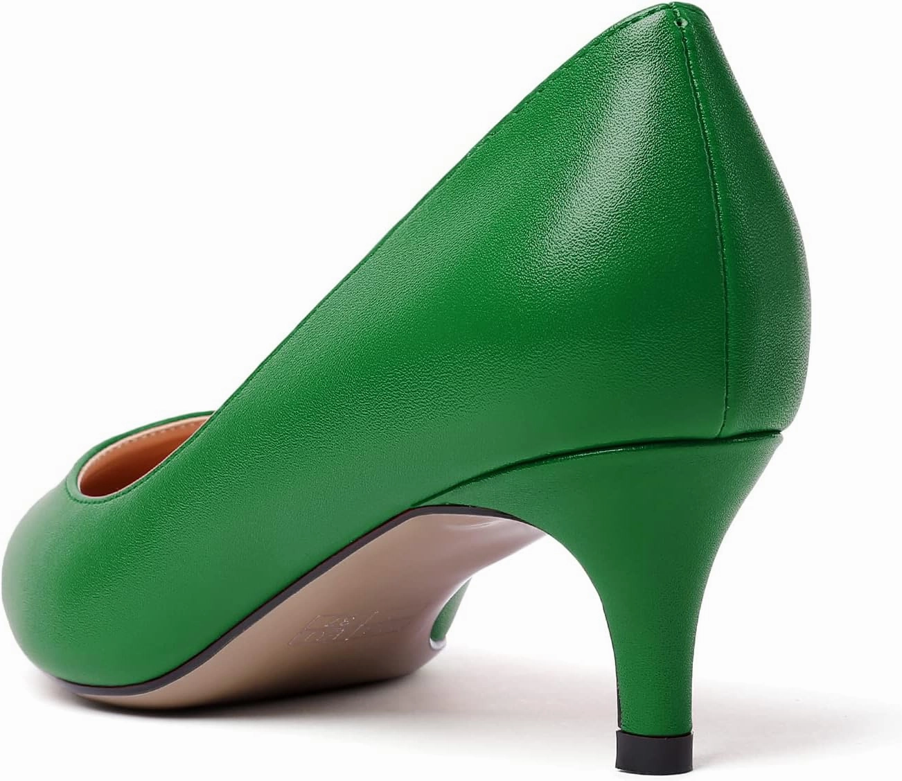 Mettesally Women's Kitten Heel Pumps Pointed Toe Mid Heels Slip On Low Stiletto Heel Party Office Dress Shoes