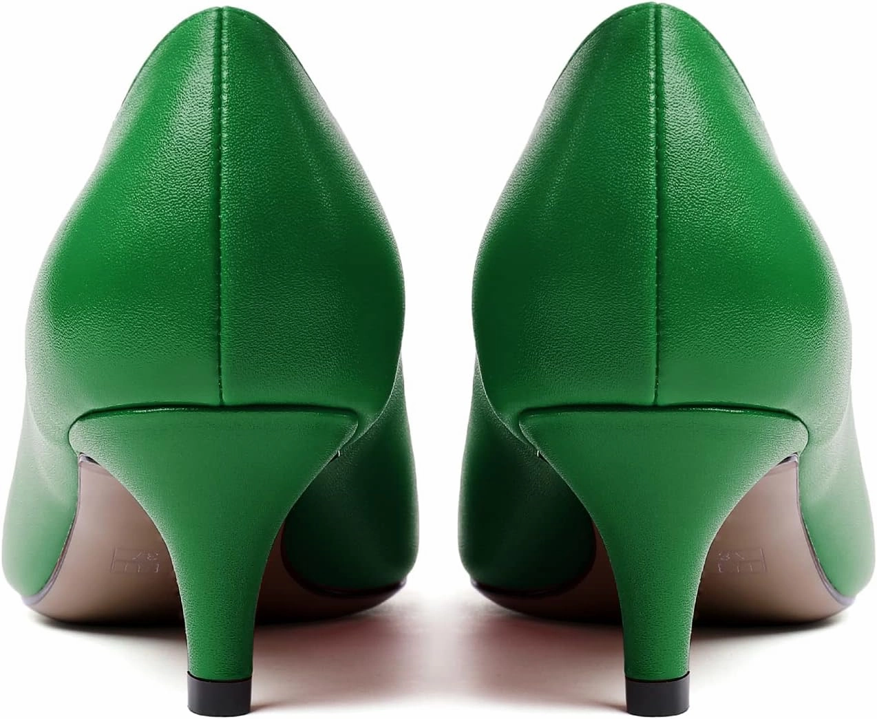 Mettesally Women's Kitten Heel Pumps Pointed Toe Mid Heels Slip On Low Stiletto Heel Party Office Dress Shoes