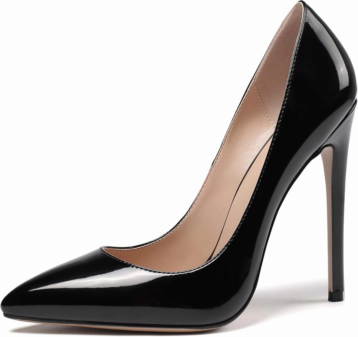 Mettesally Women's Stiletto High Heels Pointed Toe Heeled Pumps Slip On Wedding Office Dress Shoes