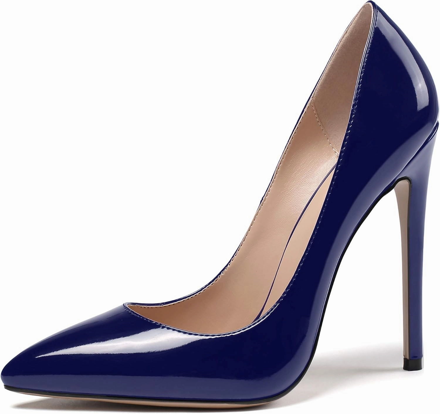 Mettesally Women's Stiletto High Heels Pointed Toe Heeled Pumps Slip On Wedding Office Dress Shoes